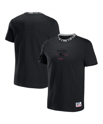 Men's NFL X Staple Black San Francisco 49ers Embroidered Fundementals Globe Short Sleeve T-shirt $16.00 T-Shirts