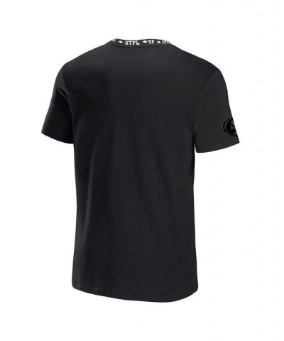 Men's NFL X Staple Black San Francisco 49ers Embroidered Fundementals Globe Short Sleeve T-shirt $16.00 T-Shirts