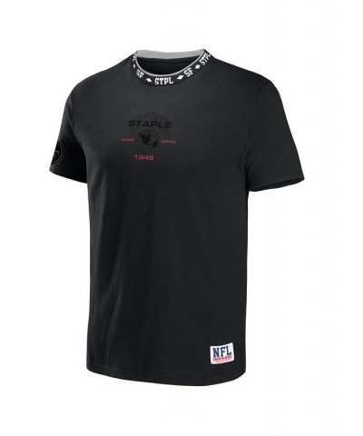 Men's NFL X Staple Black San Francisco 49ers Embroidered Fundementals Globe Short Sleeve T-shirt $16.00 T-Shirts