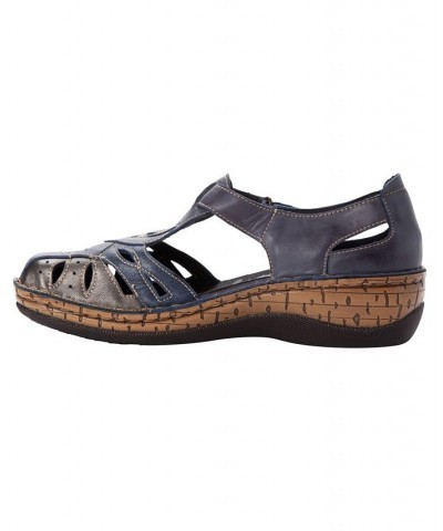 Women's Jenna Closed Toe Sandals Brown $53.97 Shoes