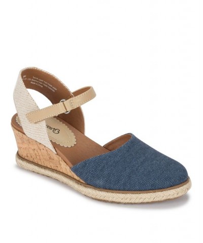 Women's Ocean Platform Wedges Blue $43.35 Shoes