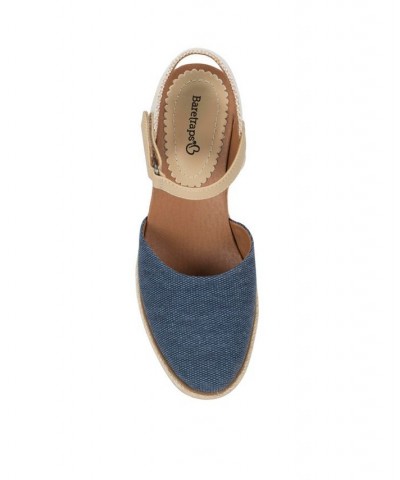 Women's Ocean Platform Wedges Blue $43.35 Shoes