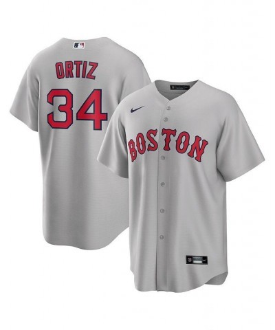 Men's David Ortiz Gray Boston Red Sox Road Replica Player Jersey $59.45 Jersey