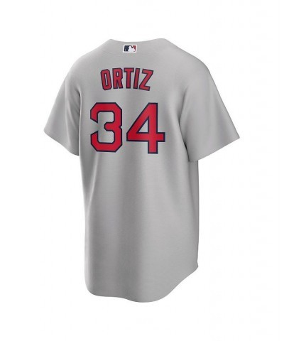 Men's David Ortiz Gray Boston Red Sox Road Replica Player Jersey $59.45 Jersey