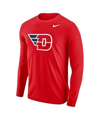 Men's Red Dayton Flyers Big Logo Performance Long Sleeve T-shirt $19.71 T-Shirts