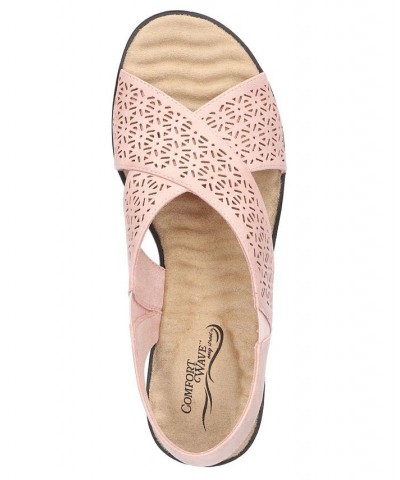 Women's Claudia Comfort Wave Sandals Blush $26.00 Shoes