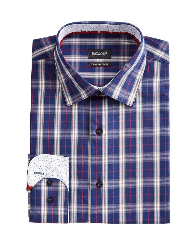 Men's Slim-Fit Yarn-Dyed Plaid Dress Shirt Multi $19.36 Dress Shirts