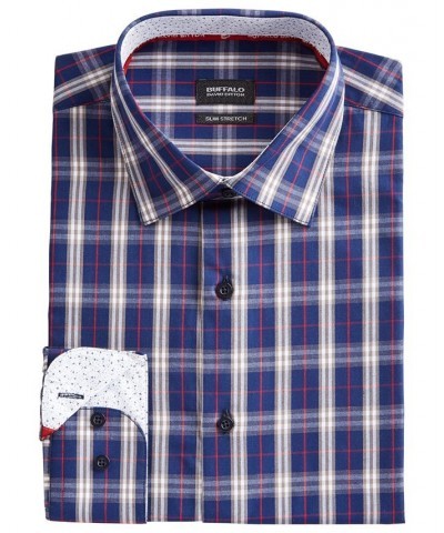 Men's Slim-Fit Yarn-Dyed Plaid Dress Shirt Multi $19.36 Dress Shirts