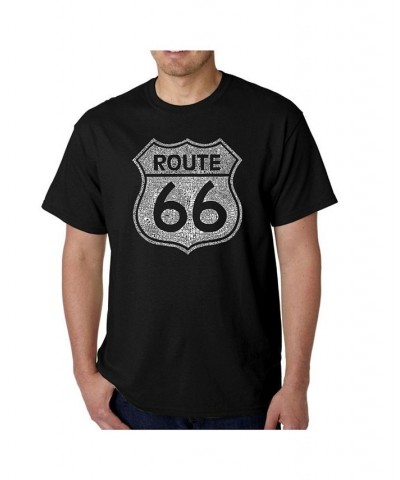 Mens Word Art T-Shirt - Route 66 Black $20.64 T-Shirts