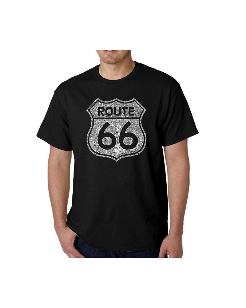 Mens Word Art T-Shirt - Route 66 Black $20.64 T-Shirts