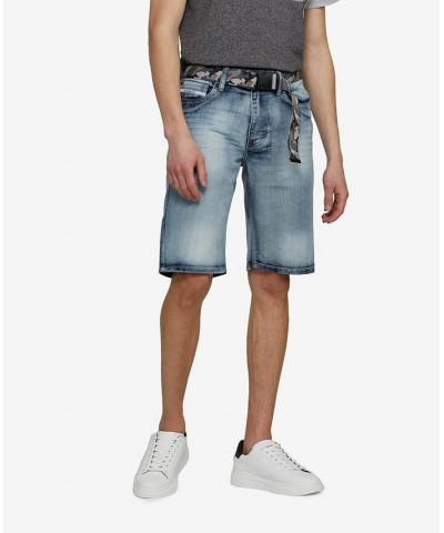 Men's Feeling Fresh Denim Shorts with Adjustable Belt, 2 Piece Set Blue 1 $36.04 Shorts