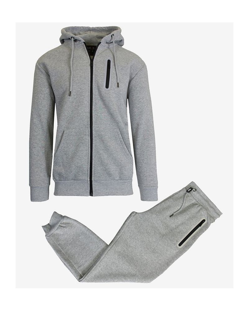 Men's Slim Fit Fleece-Lined Reflective Design Hoodie and Jogger Pants, 2 Piece Set PD04 $33.00 Pants