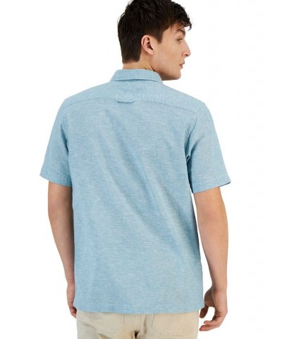 Men's Blake Linen Chambray Short Sleeve Button-Front Shirt PD03 $17.99 Shirts