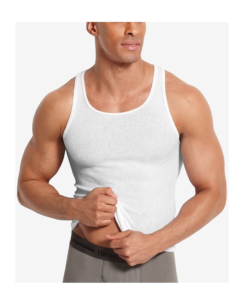 Men's Big & Tall 4-Pk. A-Line Cotton Tank Undershirts White $16.50 Undershirt