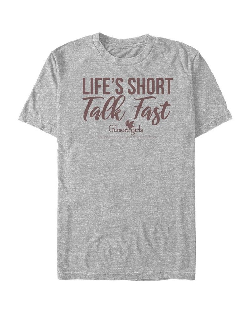 Men's Gilmore Girls TV Life's Short Talk Fast Short Sleeve T-shirt Gray $20.99 T-Shirts