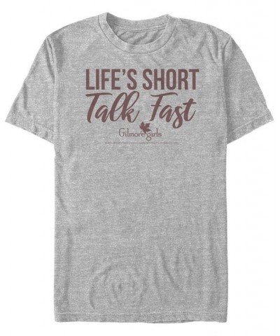 Men's Gilmore Girls TV Life's Short Talk Fast Short Sleeve T-shirt Gray $20.99 T-Shirts