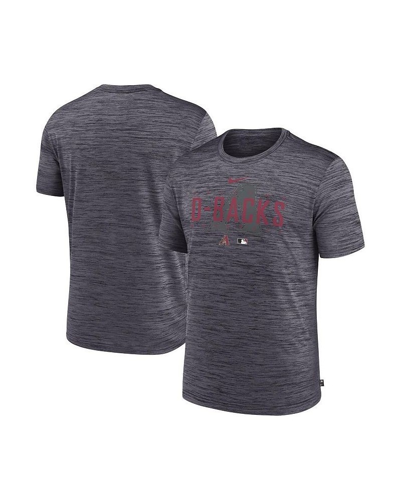 Men's Heather Charcoal Arizona Diamondbacks Authentic Collection Velocity Performance Practice T-shirt $20.50 T-Shirts