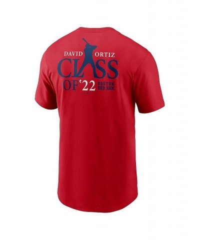 Men's David Ortiz Red Boston Red Sox 2022 Hall Of Fame Essential T-shirt $27.99 T-Shirts