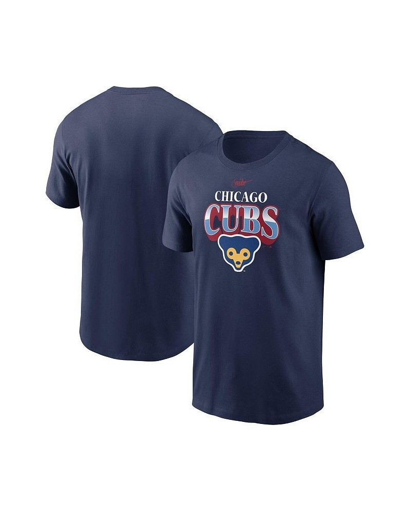 Men's Navy Chicago Cubs Cooperstown Collection Rewind Arch T-shirt $26.09 T-Shirts