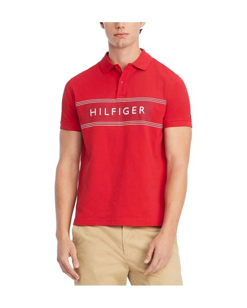 Men's Short-Sleeve Regular-Fit Logo Polo Red $29.25 Polo Shirts