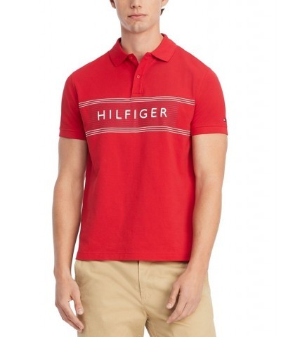 Men's Short-Sleeve Regular-Fit Logo Polo Red $29.25 Polo Shirts