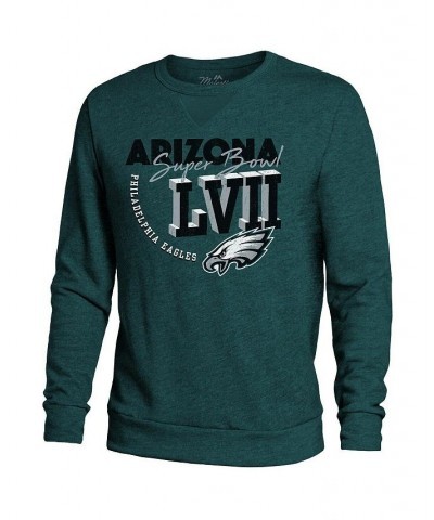 Men's Threads Midnight Green Philadelphia Eagles Super Bowl LVII High Tide Tri-Blend Pullover Sweatshirt $51.29 Sweatshirt