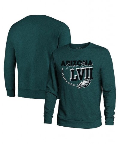 Men's Threads Midnight Green Philadelphia Eagles Super Bowl LVII High Tide Tri-Blend Pullover Sweatshirt $51.29 Sweatshirt