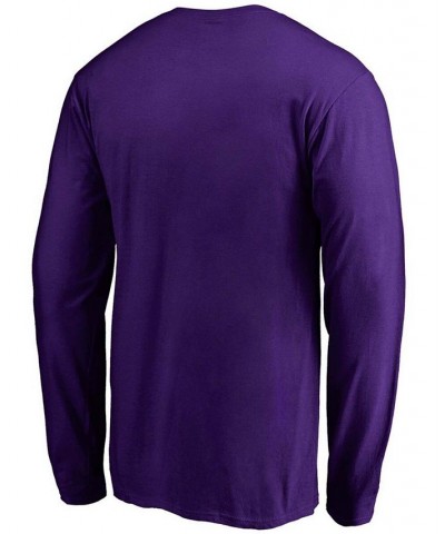 Men's Purple Los Angeles Lakers Team Primary Logo Long Sleeve T-shirt $17.33 T-Shirts