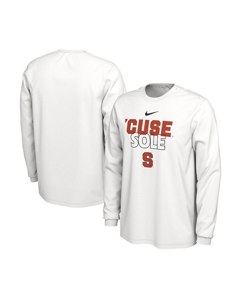 Men's White Syracuse Orange On Court Long Sleeve T-shirt $22.50 T-Shirts