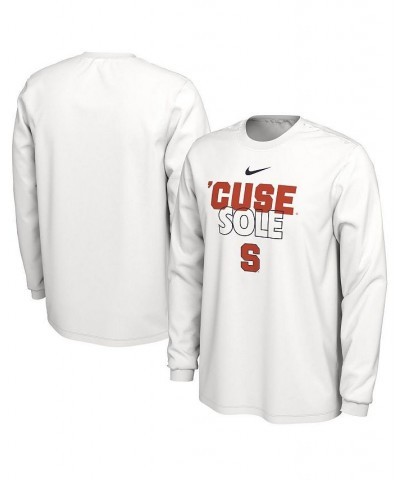 Men's White Syracuse Orange On Court Long Sleeve T-shirt $22.50 T-Shirts