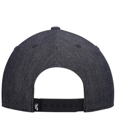 Men's Skateboard Heathered Black Faux Denim Snapback Hat $18.62 Hats