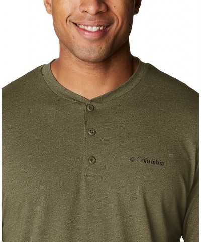 Men's Thistletown Hills Logo Graphic Long-Sleeve Tech Henley Green $14.00 T-Shirts