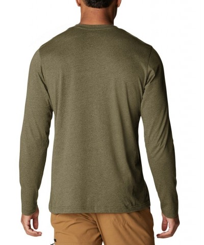 Men's Thistletown Hills Logo Graphic Long-Sleeve Tech Henley Green $14.00 T-Shirts