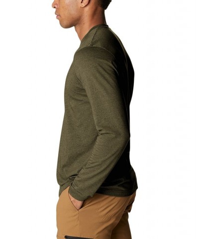 Men's Thistletown Hills Logo Graphic Long-Sleeve Tech Henley Green $14.00 T-Shirts