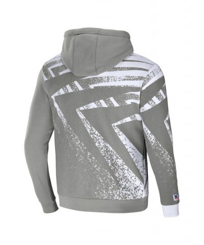 Men's NFL X Staple Gray Las Vegas Raiders Team Slogan All Over Print Pullover Hoodie $30.10 Sweatshirt