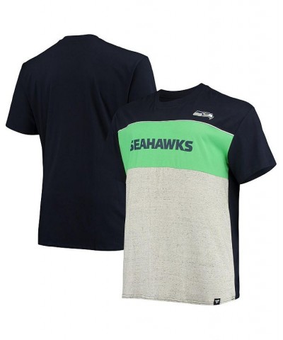 Men's Branded College Navy, Heathered Gray Seattle Seahawks Big and Tall Color Block T-shirt $28.31 T-Shirts