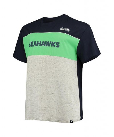 Men's Branded College Navy, Heathered Gray Seattle Seahawks Big and Tall Color Block T-shirt $28.31 T-Shirts