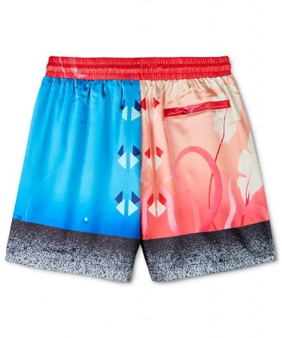 Men's Elle Printed Drawstring Satin Shorts Multi $33.62 Shorts