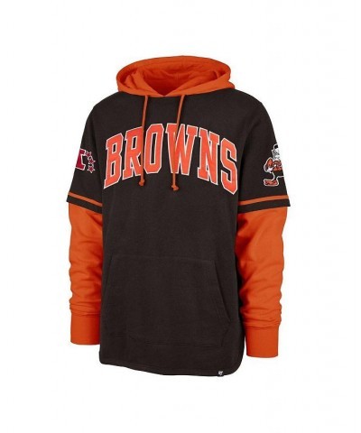 Men's Brown Cleveland Browns Shortstop Pullover Hoodie $44.20 Sweatshirt