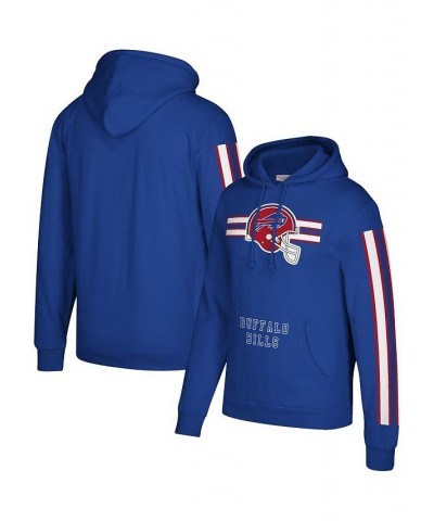 Men's Royal Buffalo Bills Three Stripe Pullover Hoodie $36.55 Sweatshirt