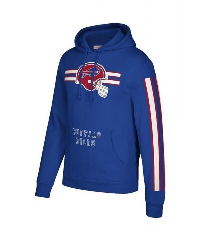 Men's Royal Buffalo Bills Three Stripe Pullover Hoodie $36.55 Sweatshirt