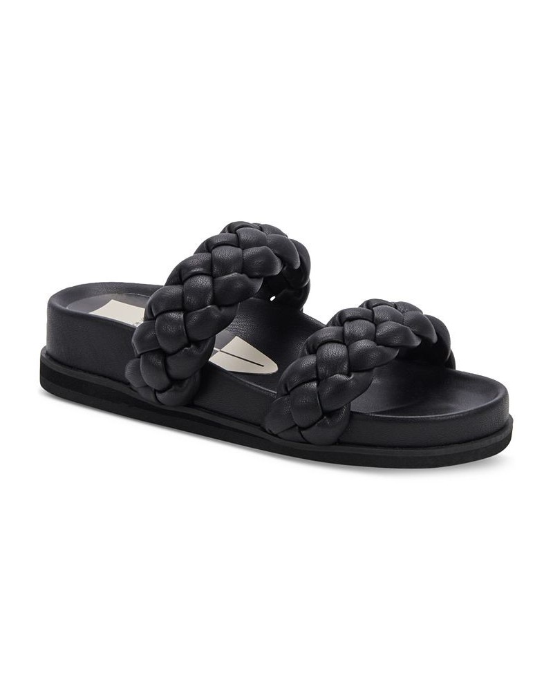 Women's Signe Braided Platform Footbed Sandals Black $42.90 Shoes