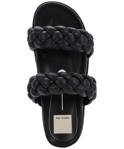 Women's Signe Braided Platform Footbed Sandals Black $42.90 Shoes