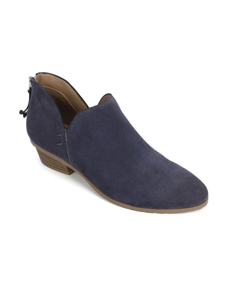 Women's Side Way Booties Blue $47.52 Shoes