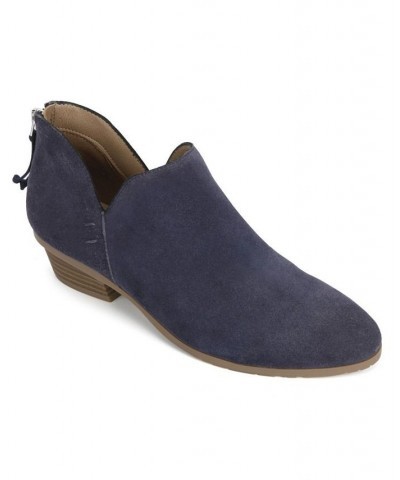 Women's Side Way Booties Blue $47.52 Shoes