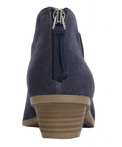 Women's Side Way Booties Blue $47.52 Shoes