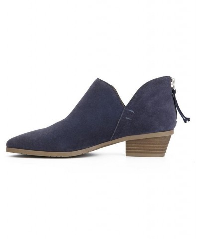 Women's Side Way Booties Blue $47.52 Shoes