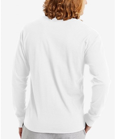 Men's Script-Logo Long Sleeve Tshirt White $14.30 T-Shirts