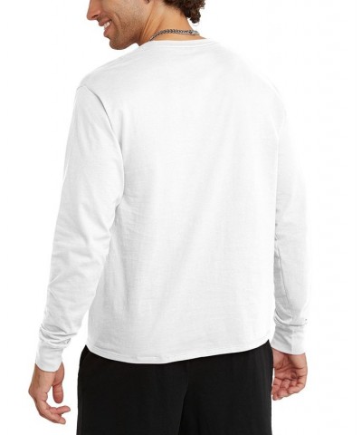 Men's Script-Logo Long Sleeve Tshirt White $14.30 T-Shirts