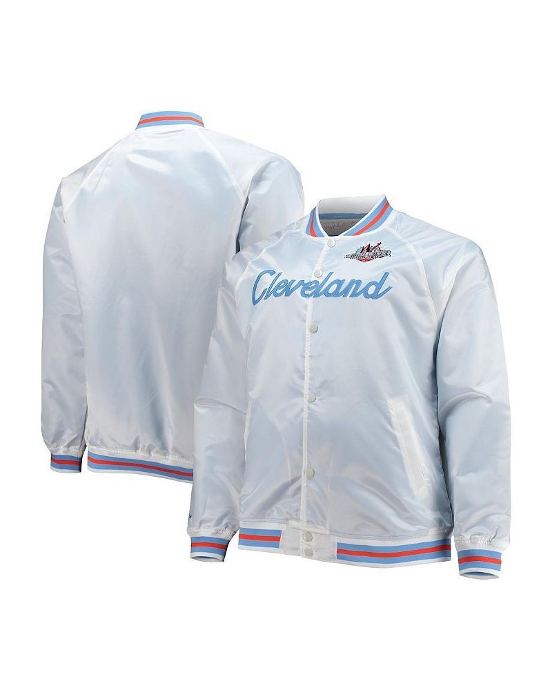 Men's White Big and Tall 1997 NBA All-Star Game Hardwood Classics Satin Full-Snap Jacket $55.20 Jackets